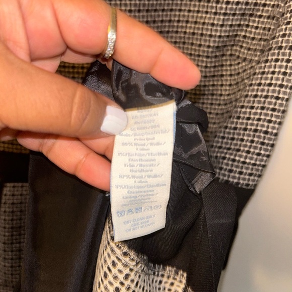 Boden dress - black/gray print wool sleeveless sheath, fully lined - Picture 7 of 9